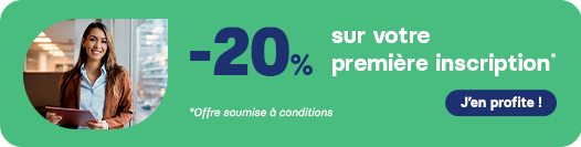 20% de réduction sur votre 1re inscription*